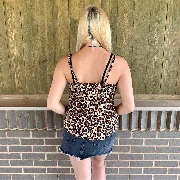 🔥HOTTT🔥Leopard Print Lace Cami Casual Tank Top Medium NWT - Picture 6 of 9